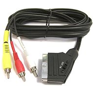 Videokabel PremiumCord Kabel SCART - 3 x CINCH M/M 1,5 m mit Schalter