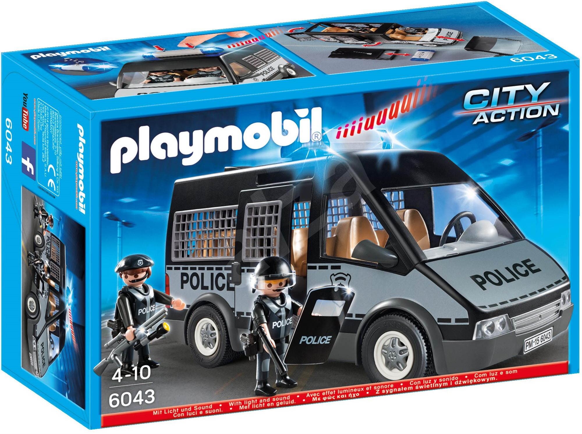 PLAYMOBIL 6043 Polizei-Einsatzwagen mit Blaulicht und Sirene - Bausatz