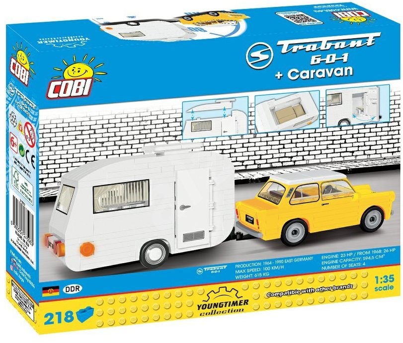 Cobi Trabant 601 S Deluxe 24330 – 1610 Briques, édition Limitée, Voiture Allemande