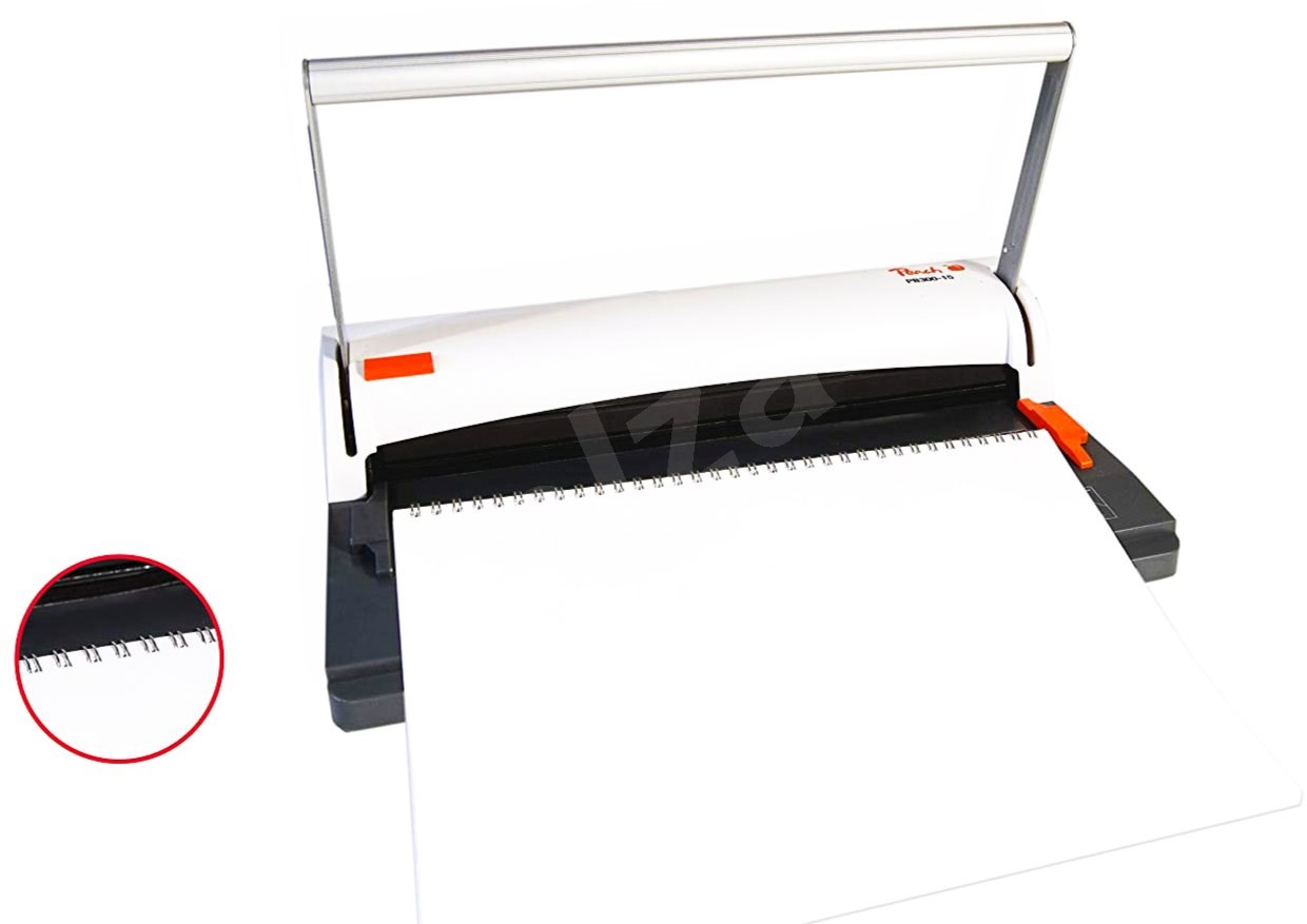 Peach PB300-15A draadbindmachine | Persoonlijke draadbinder dichterbij DIN- A4 | Bindt 60 zijden |Inclusief 34 stuks 8 mm bindkammen | 6 vellen ponscapaciteit