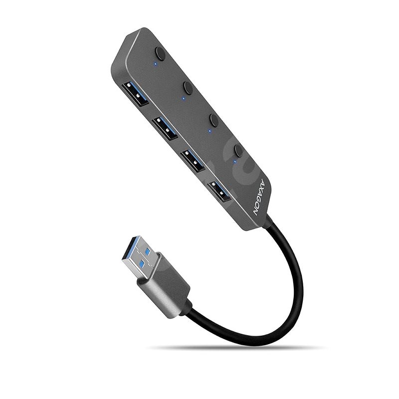 AXAGON HUE-MSA SWITCH Hub USB-A, Metall - USB Hub