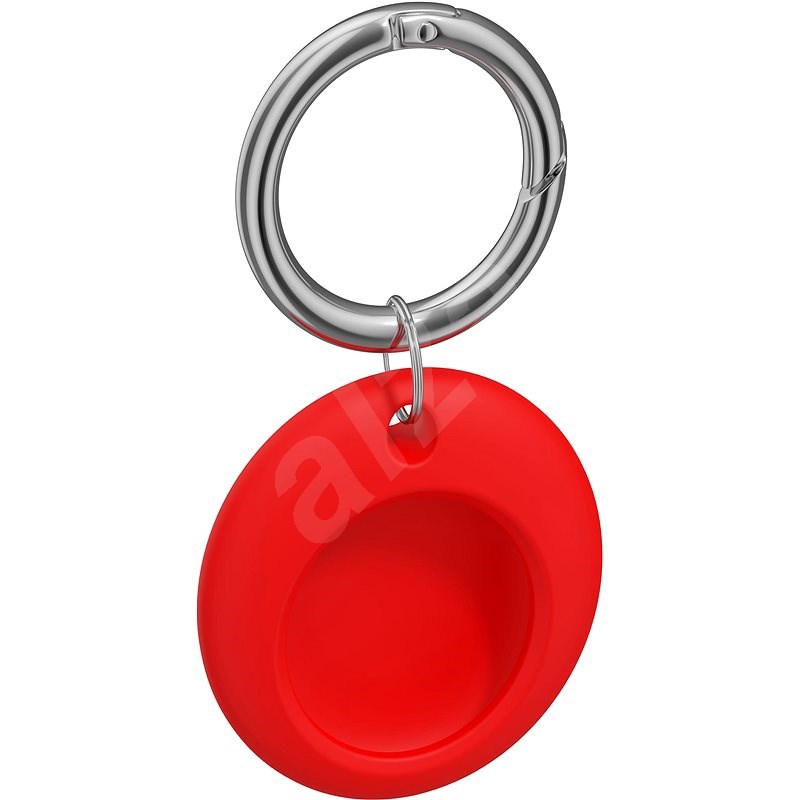 AlzaGuard Circle Silicone Keychain für AirTag - rot - AirTag Schlüsselanhänger
