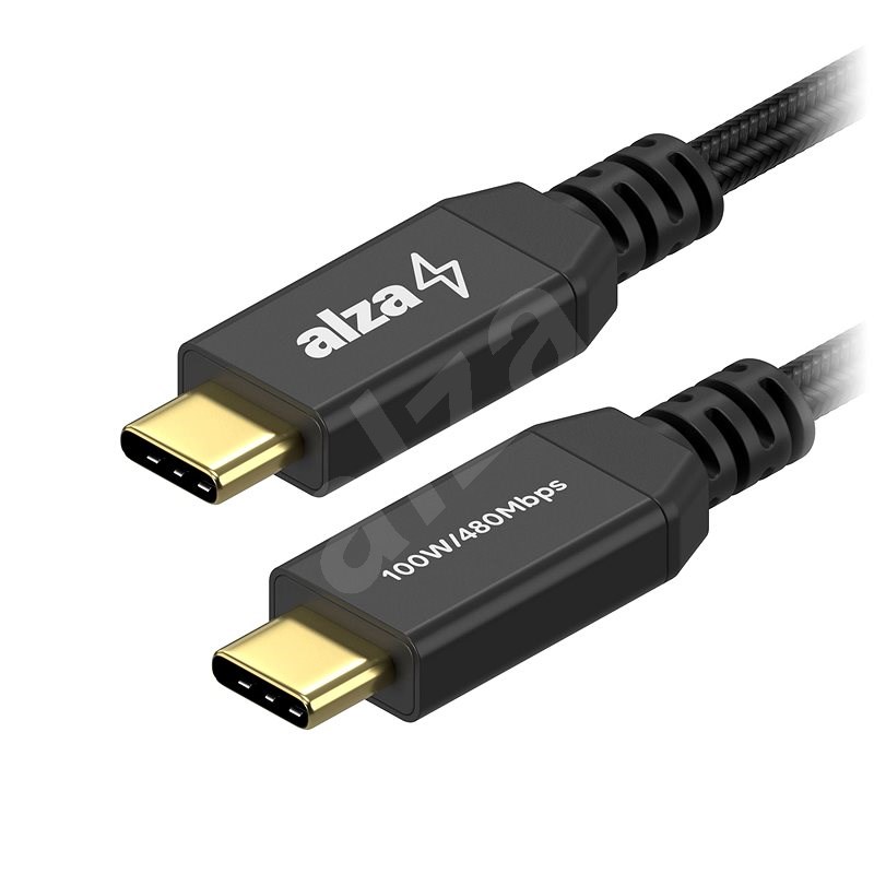 AlzaPower AluCore USB-C / USB-C 2.0 - 5 A - 100 Watt - 2 m - schwarz - Datenkabel