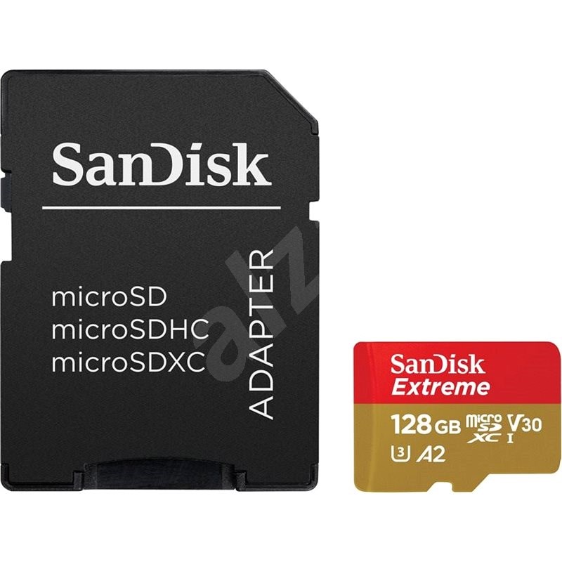 SanDisk MicroSDXC 128 GB Extreme A2 UHS-I (V30) U3 + SD Adapter - Speicherkarte