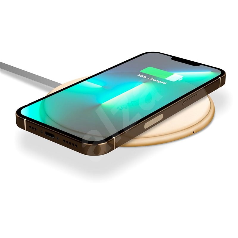 Epico Ultraslim 10W Wireless Charger mit integriertem Kabel - Gold - Kabelloses Ladegerät