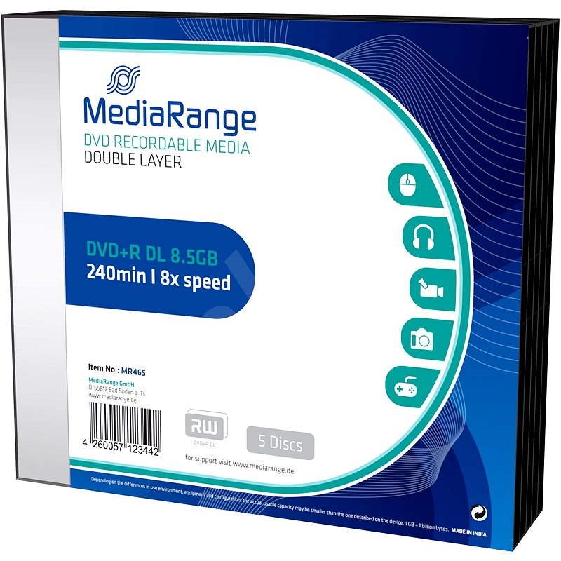 Mediarange DVD+R Double Layer SLIM 5 Stück im Karton - Medien