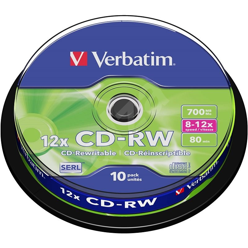 Verbatim CD-RW 10x, 10er Cakebox - Medien