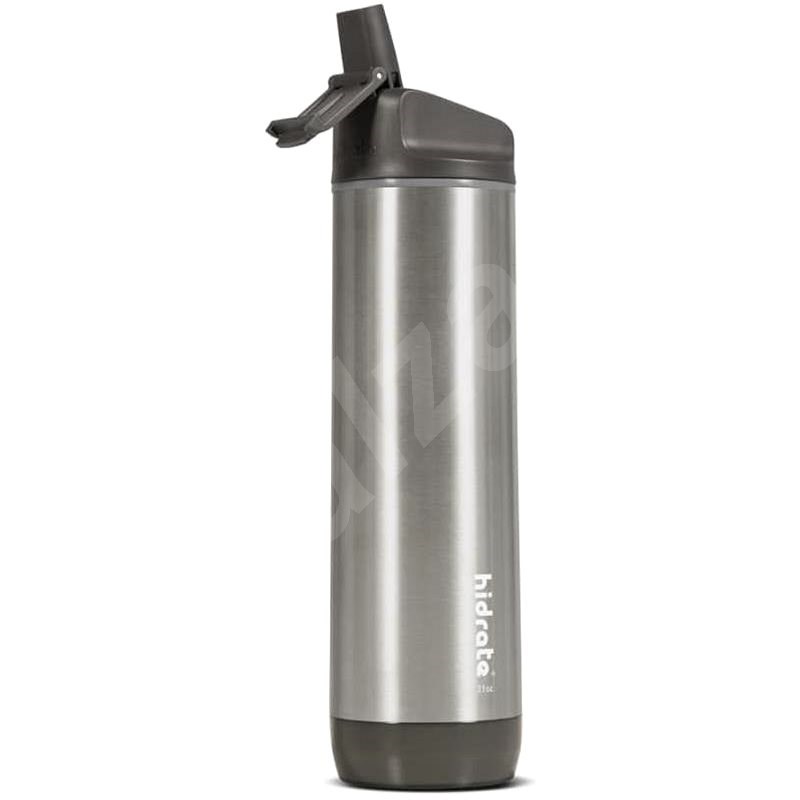 HidrateSpark Steel - smarte Flasche mit Strohhalm, 620 ml, Edelstahl - Smarte Trinkflasche