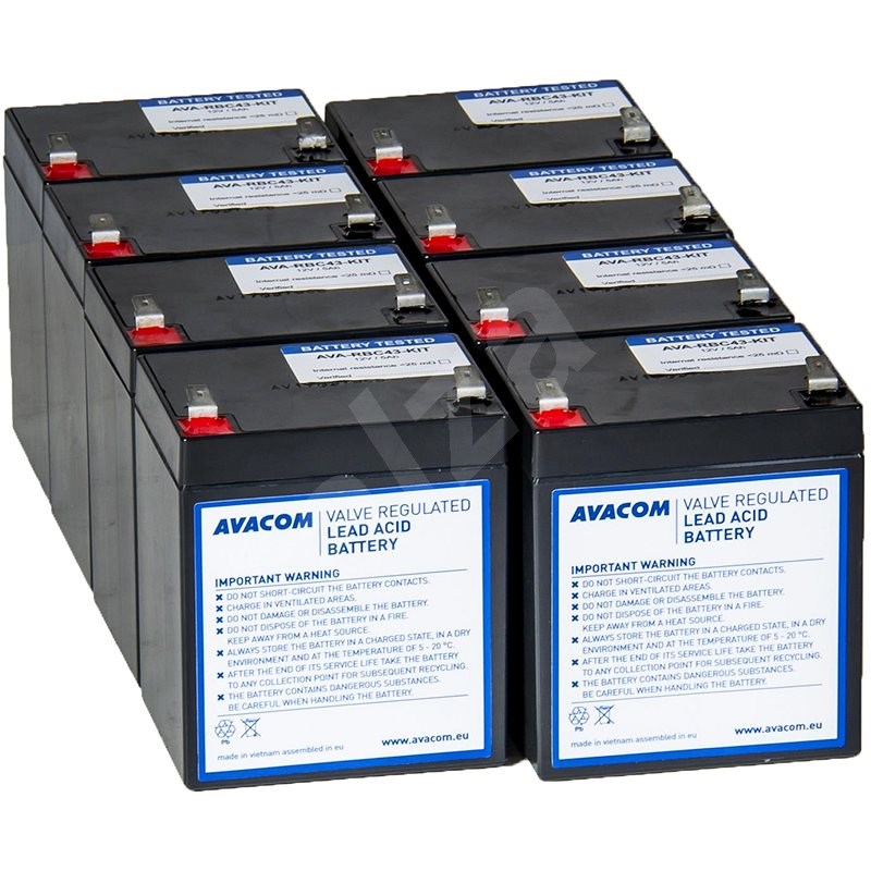 Avacom Ersatzakku für RBC43 - Akku für USV (8 Stück) - USV Batterie