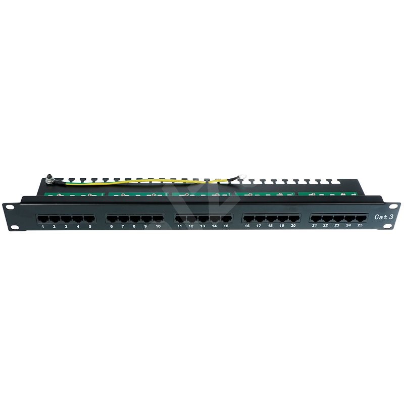 Datacom OEM, ISDN Integrated, 25 Port RJ45 STP Kat.3, 1U, Schwarz - Patch Panel
