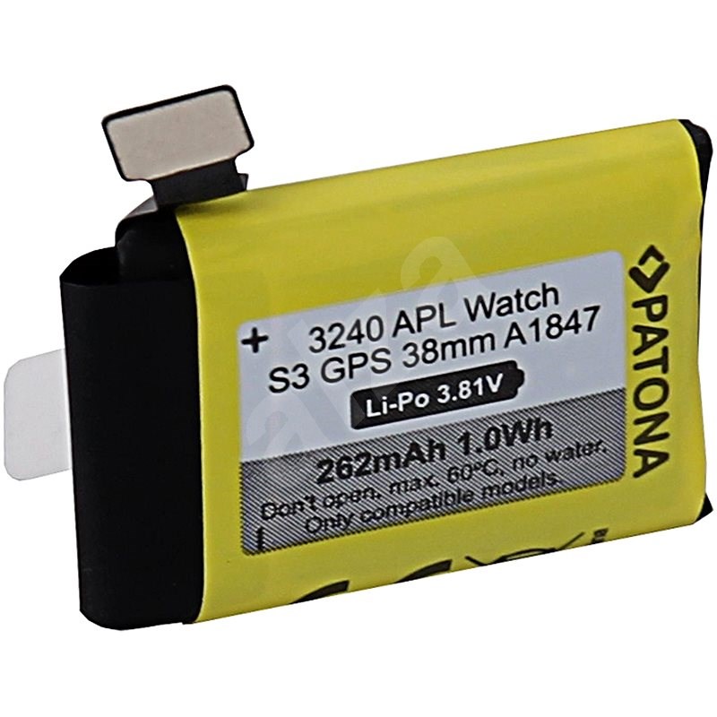 PATONA Batterie für Apple Watch 3 GPS 262 mAh A1847 38 mm - Smartwatch-Batterie