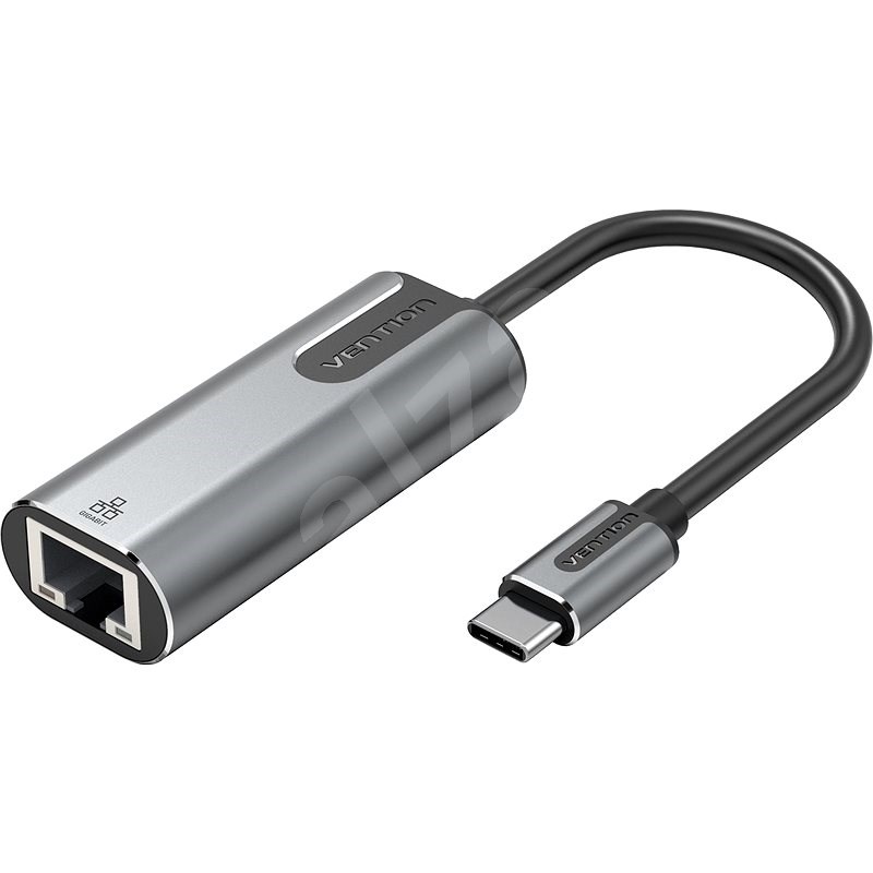 Vention Type-C (USB-C) to RJ-45 Gigabit Ethernet Adapter 0.15m Gray Aluminum Alloy Type - USB-Adapter