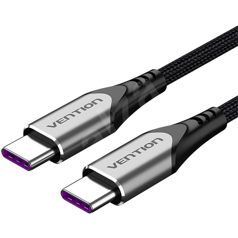 Vention Type-C (USB-C) 2.0 (M) to USB-C (M) 100W / 5A Cable 0.5m Gray Aluminum Alloy Type - Datenkabel