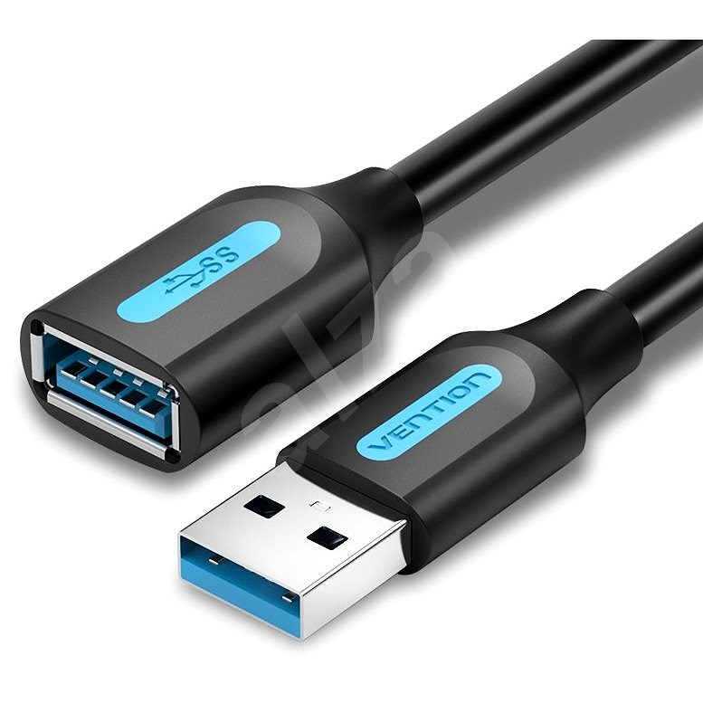 Vention USB 3.0 Male to USB Female Extension Cable 2M Black PVC Type - Datenkabel