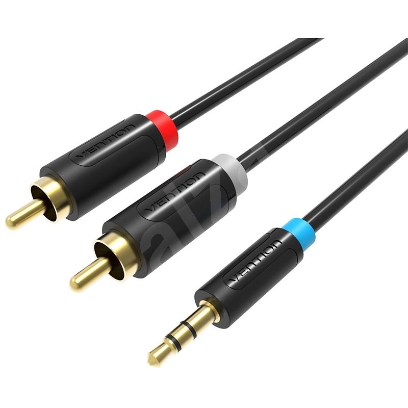 Vention 3.5mm Jack Male to 2-Male RCA Adapter Cable 3M Black - Audio-Kabel
