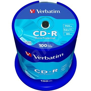 Verbatim CD-R 52x DataLife Protection, 100 Pack Cakebox - Medien