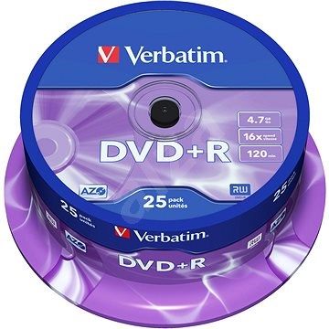 VERBATIM DVD + R AZO 4,7 GB, 16x, Spindel 25 Stück - Medien