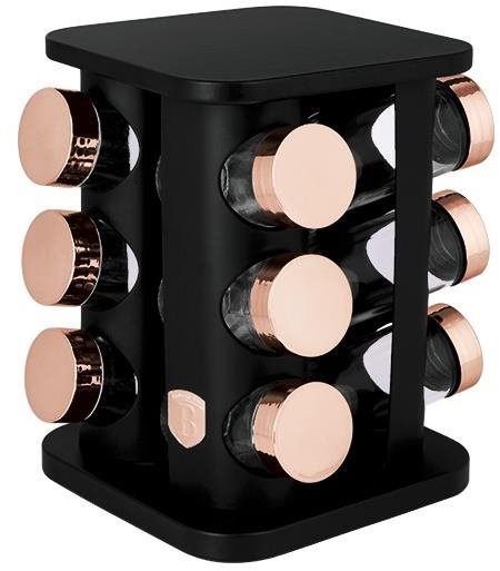 BERLINGERHAUS Gewürzglas-Set im Drehständer 13 Stück Black rose, 13 Stk