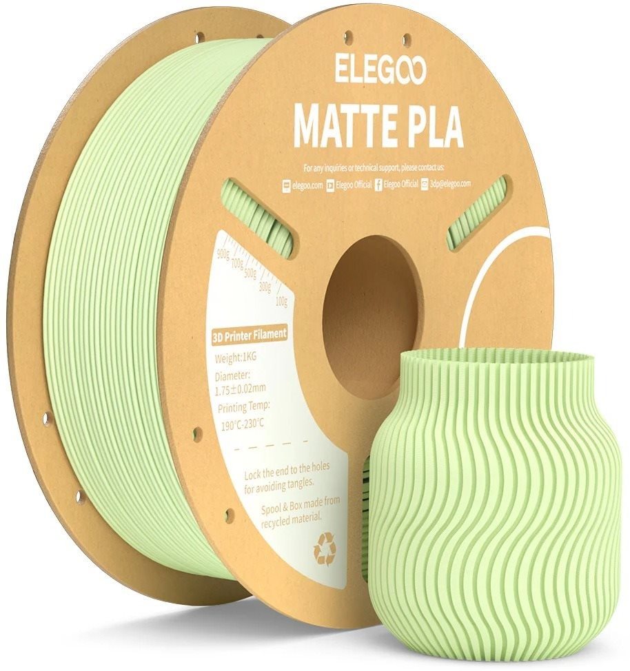 Elegoo PLA MATTE-1.75mm-1KG-Cardboard Spool-Mint Green Image