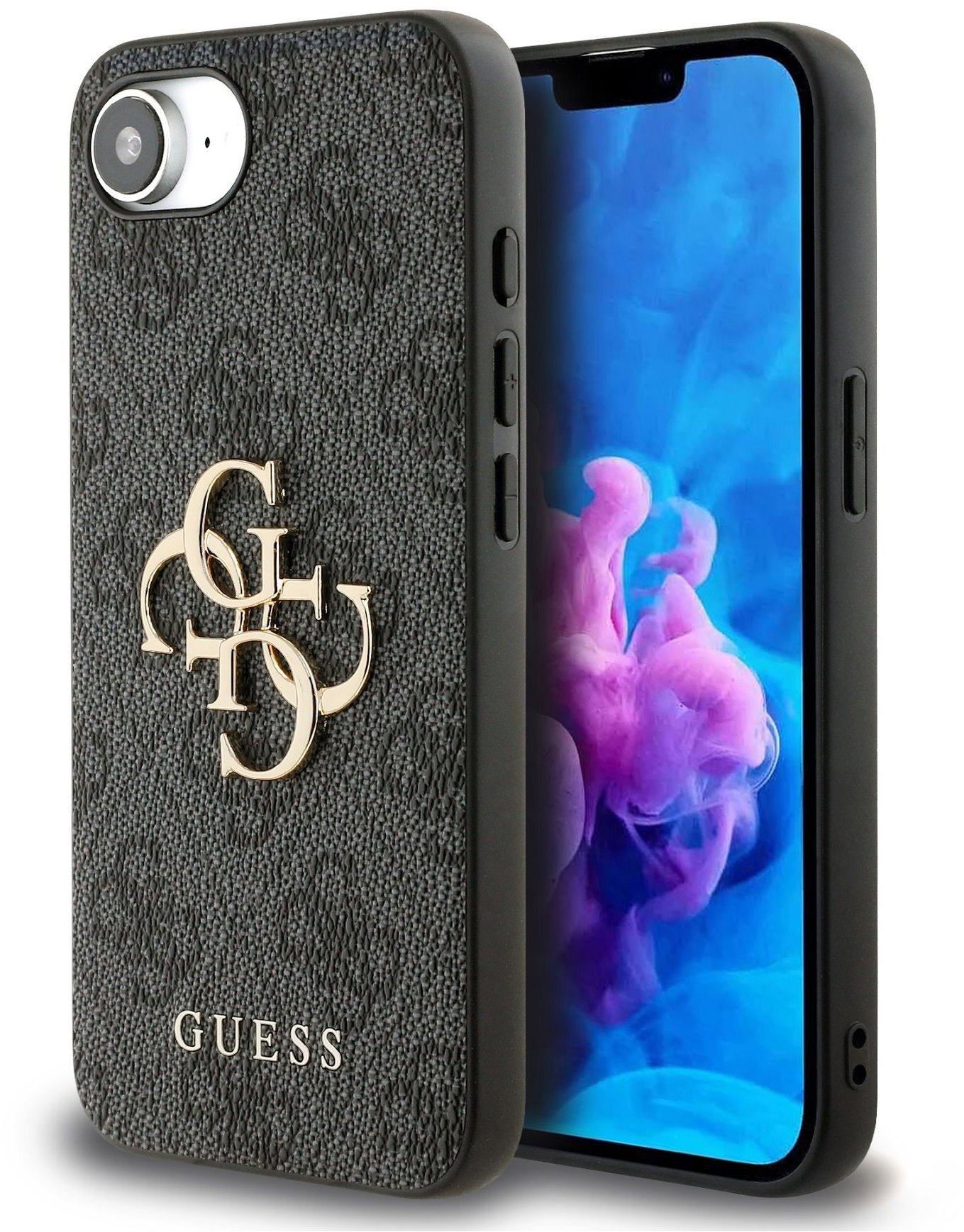Guess PU 4G Metal Logo Back Cover für iPhone 16e Grey Image