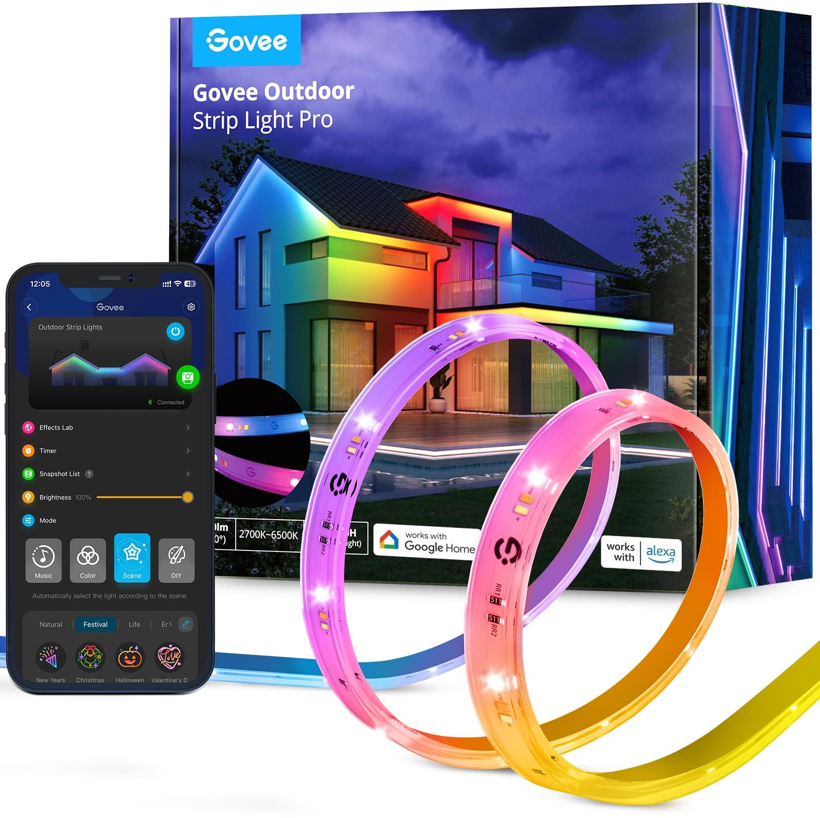 Govee Outdoor Pro SMART RGBICWW LED, 10 m, Outdoor