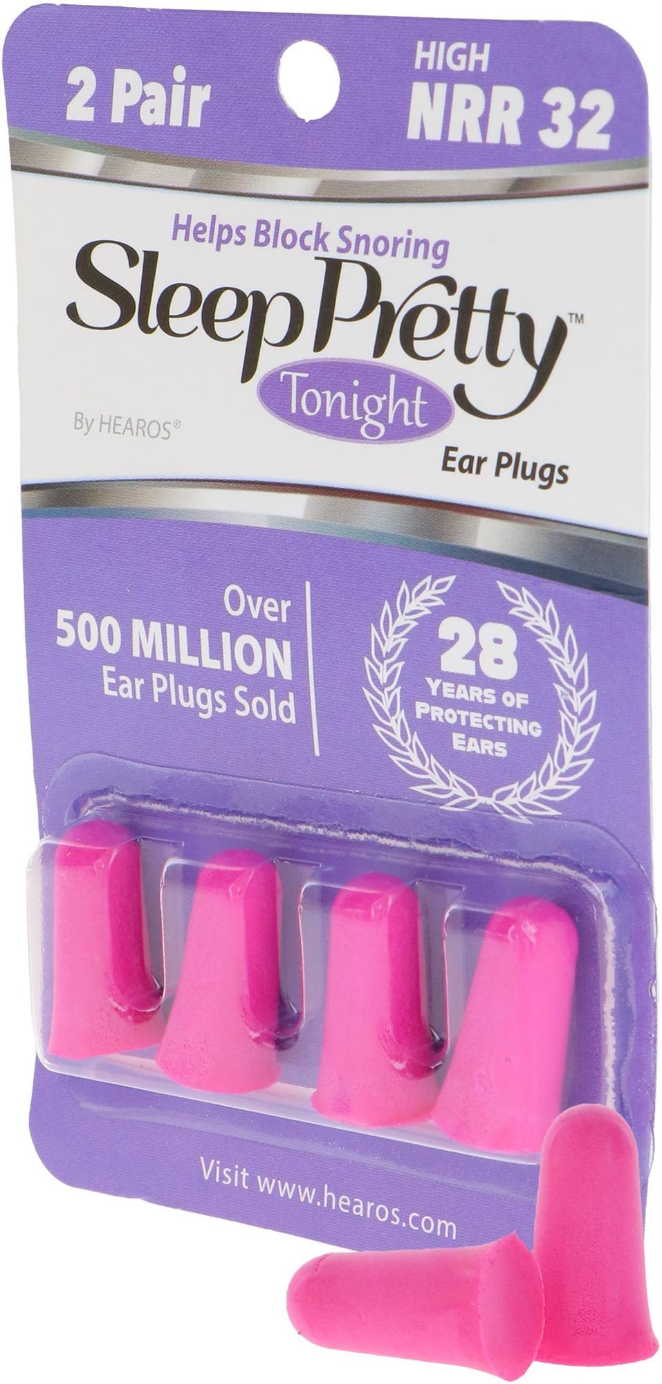 HEAROS Sleep Pretty Tonight Ear Plugs NRR 32dB 2 Pairs