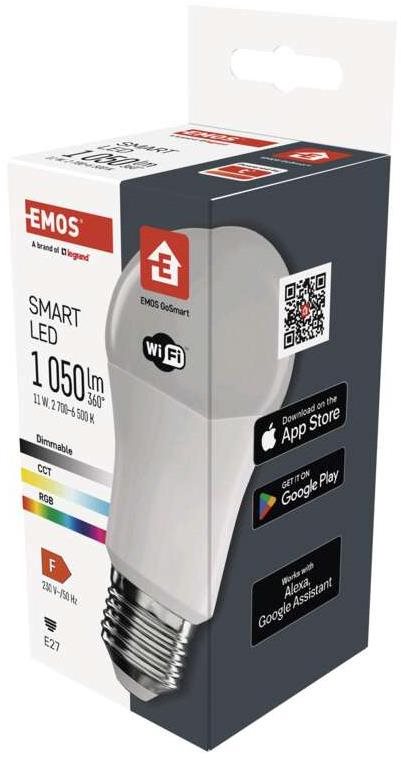 EMOS Smart LED-Lampe GoSmart A60 E27 11 Watt (75 Watt) 1050 lm RGB dimmbar WLAN