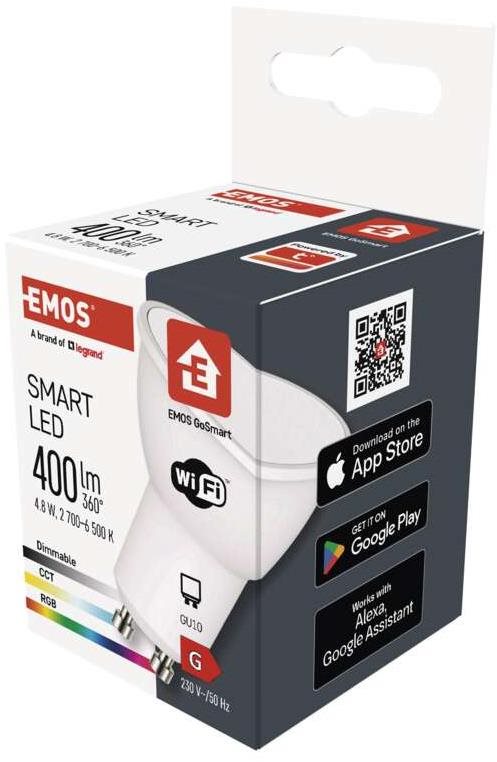 EMOS Smart LED-Lampe GoSmart MR16 GU10 4,8 Watt (35 Watt) 400 lm RGB dimmbar WLAN