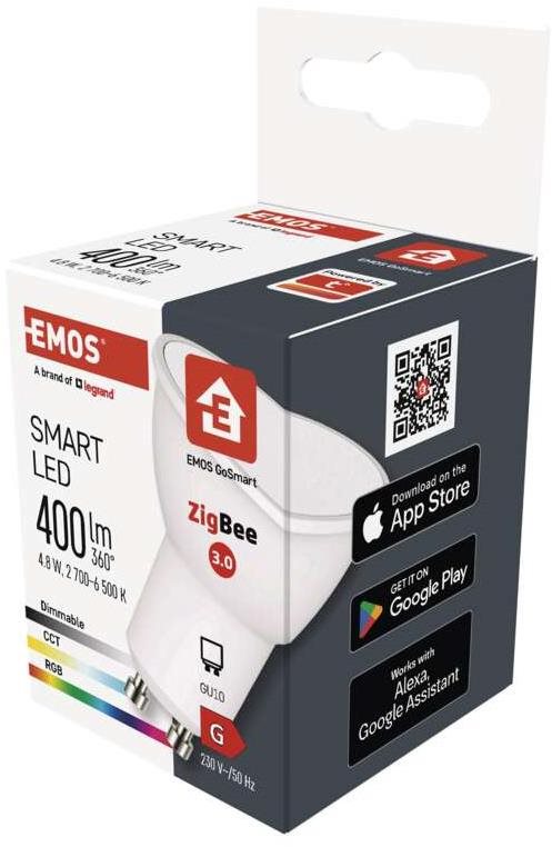 EMOS Smart LED-Lampe GoSmart MR16 GU10 4,8 Watt (35 Watt) 400 lm RGB dimmbar Zigbee