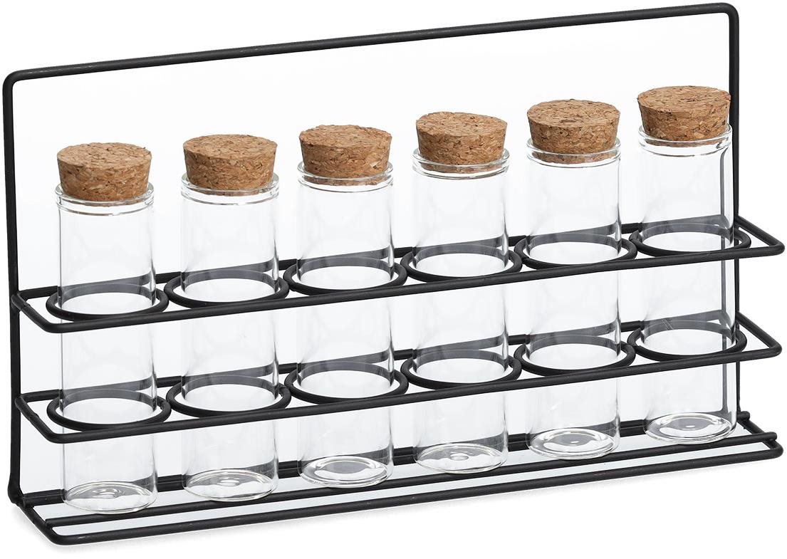 ZELLER Gewürzregal 6 × 55 ml-Gläser