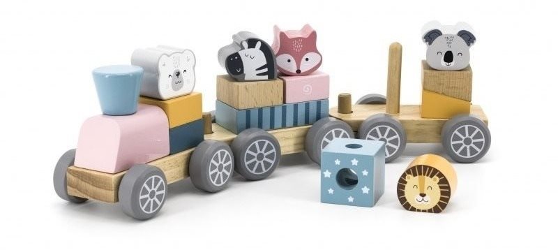 Holz Eisenbahn mit Tieren