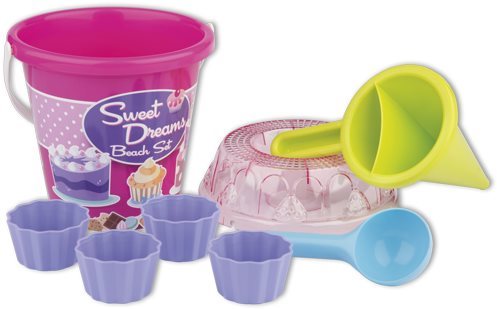 Androni Sandset mit Trichter - mittel, pink, 8 Stk