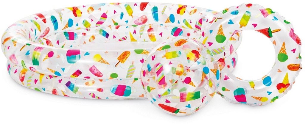 Planschbecken mit Schwimmreif und Ball - 122 cm x 25 cm