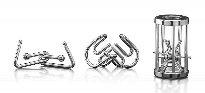 Popular Metallpuzzle Popular - 3er-Set, 3 Stück