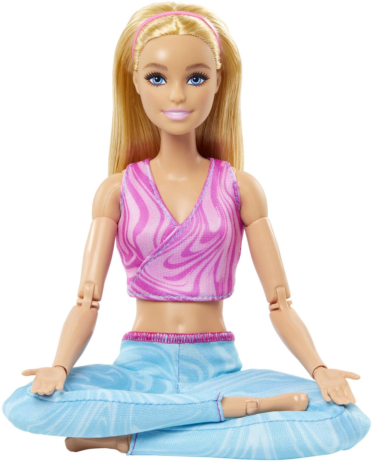 Barbie In Bewegung - Blondine in blauen Leggings