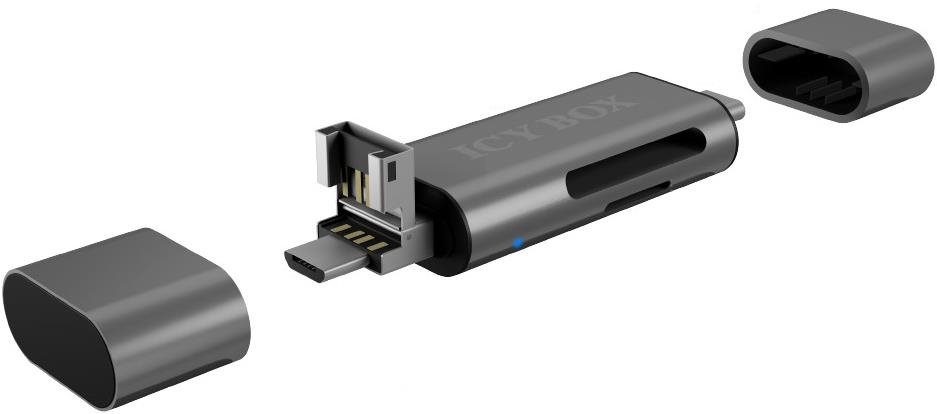 Icy Box IB-CR200-C mit dualem USB-A/microUSB und USB-C Anschluss