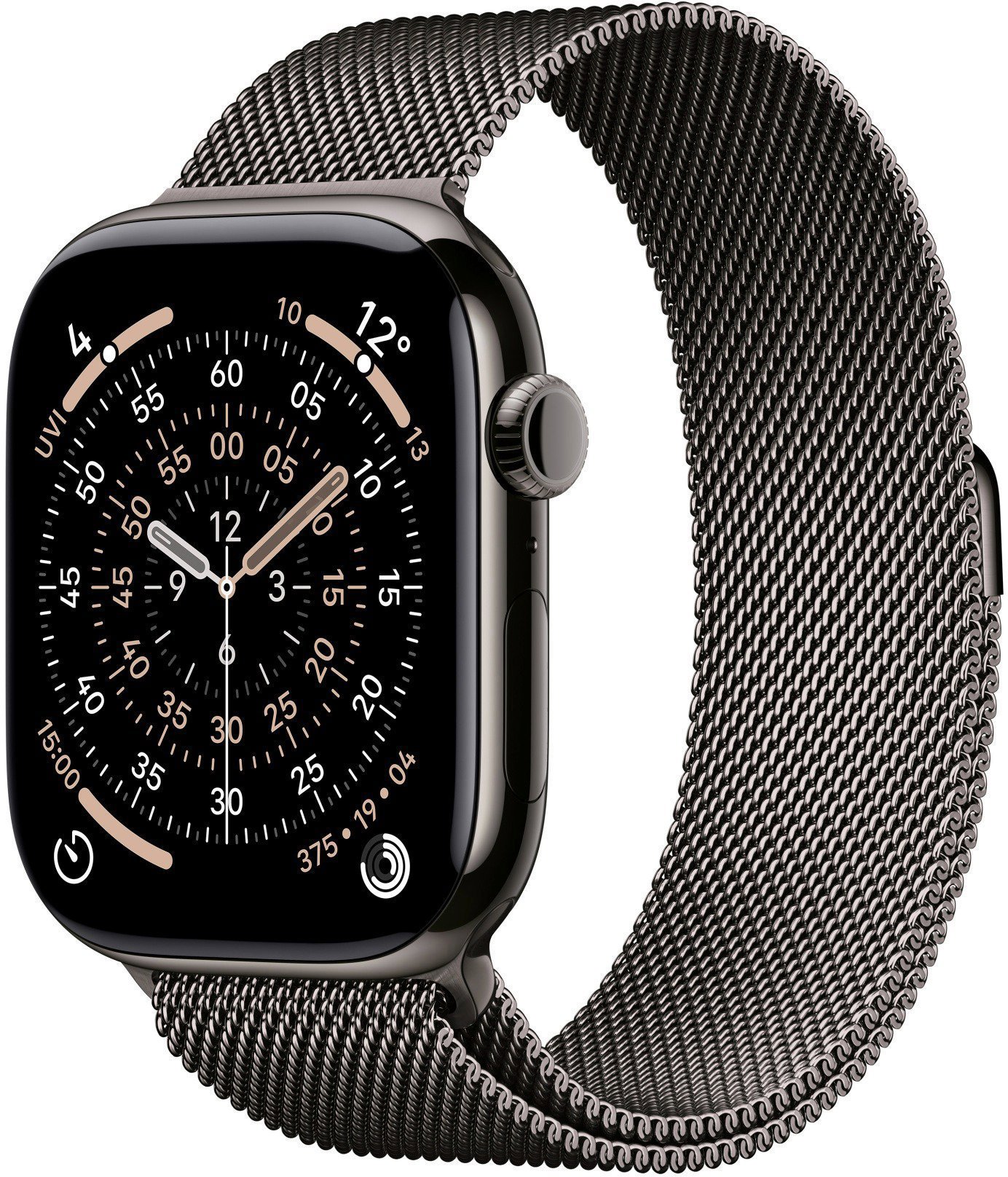 Apple Watch Series 11 Cellular 46 mm Titan Schiefer mit Schiefer Milanaise Armband - M/L