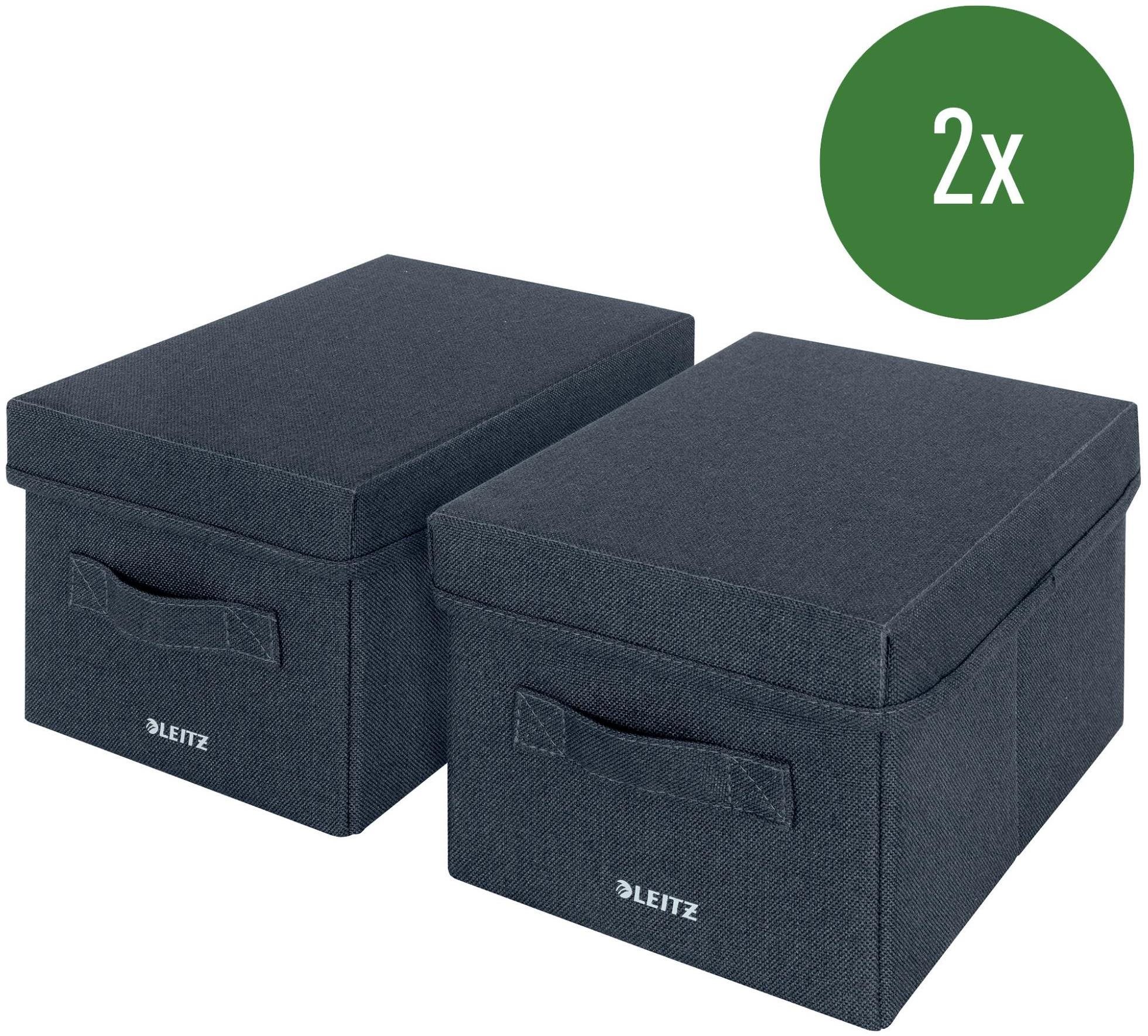 Leitz Fabric Textile Aufbewahrungsbox mit Deckel S 2 Stück 16 × 19 × 28,5 cm, 2 Stk Image