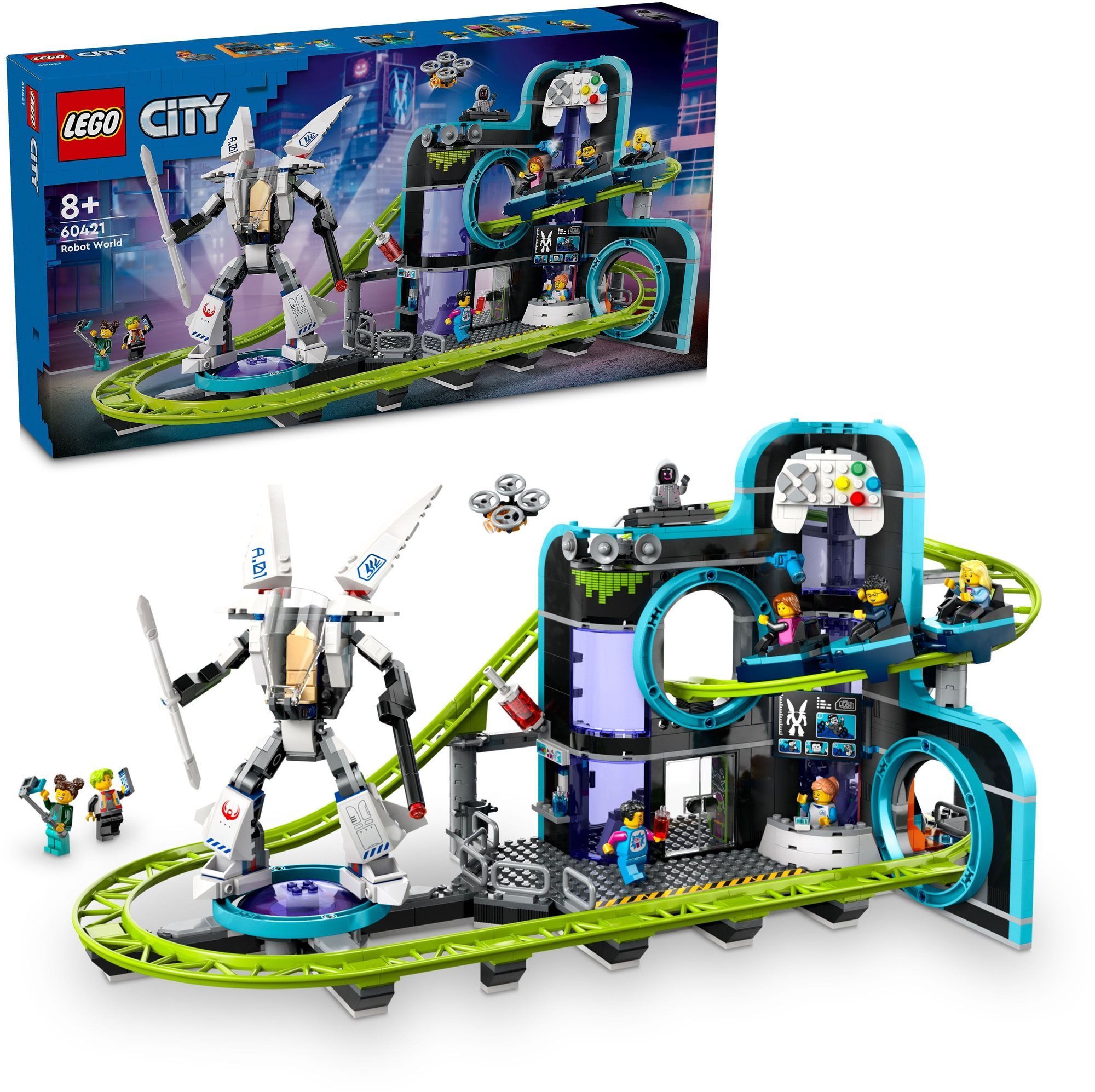 LEGO City 60421 Achterbahn mit Roboter-Mech