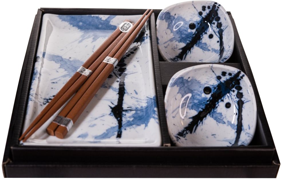 Made In Japan Sushi Set Blau & Weiß 6-tlg