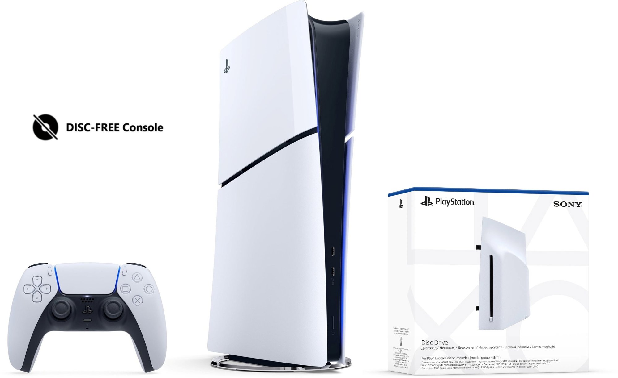 PlayStation 5 (Slim) Digital Edition - 825GB + Disc Drive (ESD)