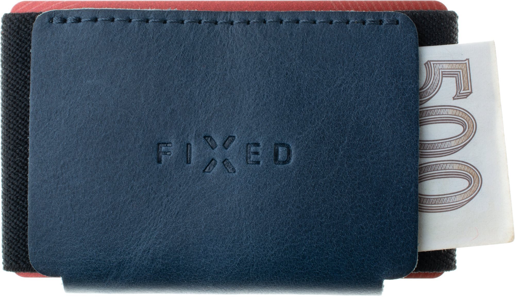 FIXED Tiny Wallet aus echtem Rindsleder - blau