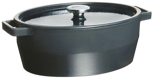 Topf PYREX Gusseisentopf oval 33cm, 5.8l blau