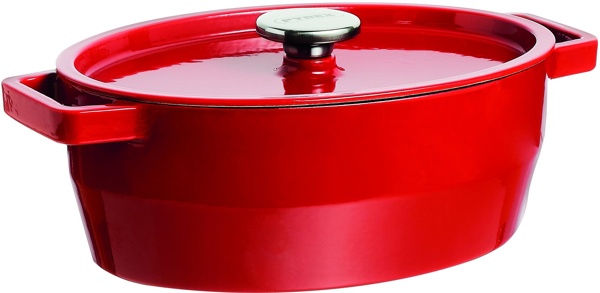 Topf PYREX Gusseisentopf oval 33cm, 5.8l rot