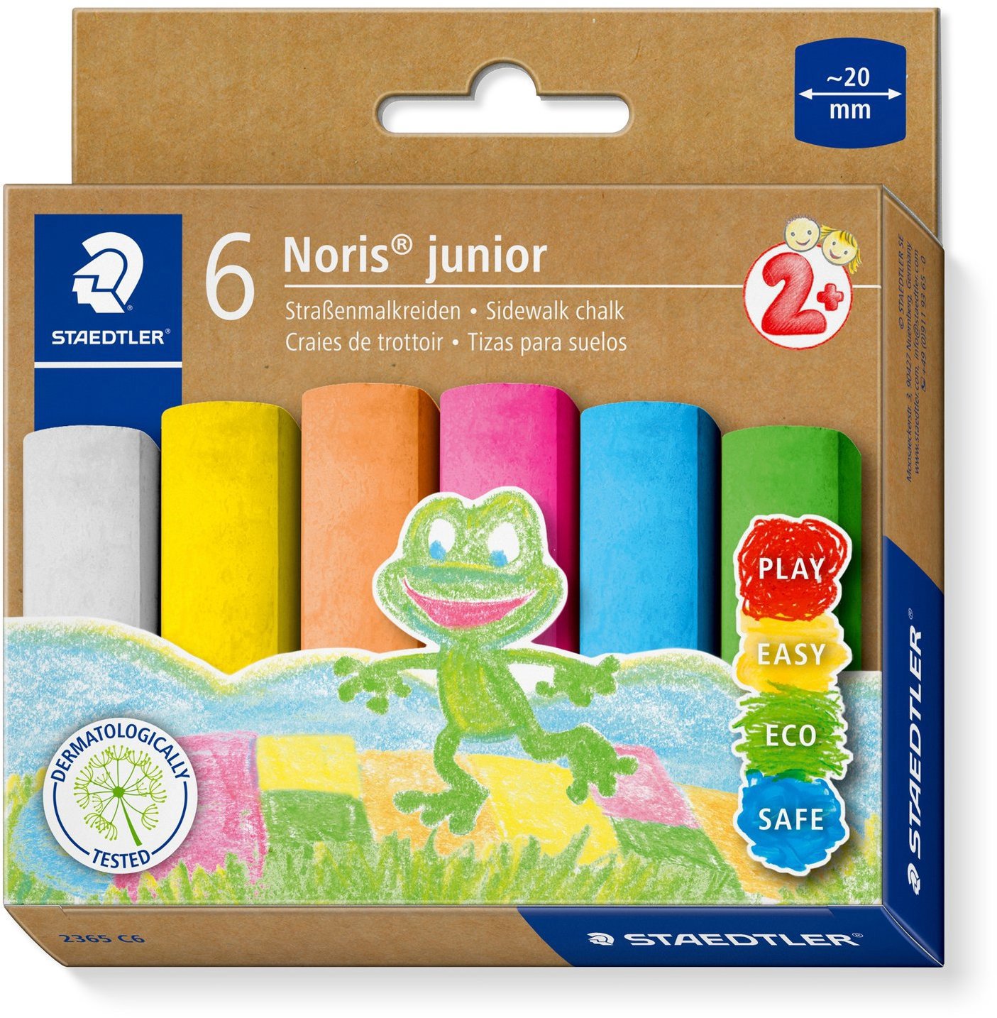 STAEDTLER Noris Junior für Gehwege, staubfrei, 6 Farben, 6 Stück