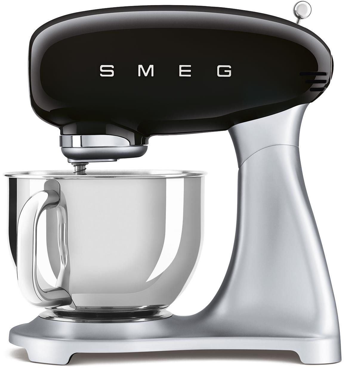 Küchenmaschine SMEG 50's Retro Style 4,8 Liter - Schwarz mit Edelstahlsockel