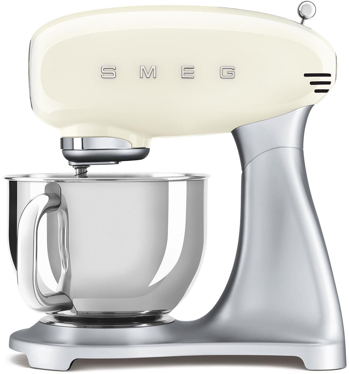 Küchenmaschine SMEG 50's Retro Style 4,8 Liter - Cremefarben mit Edelstahlsockel