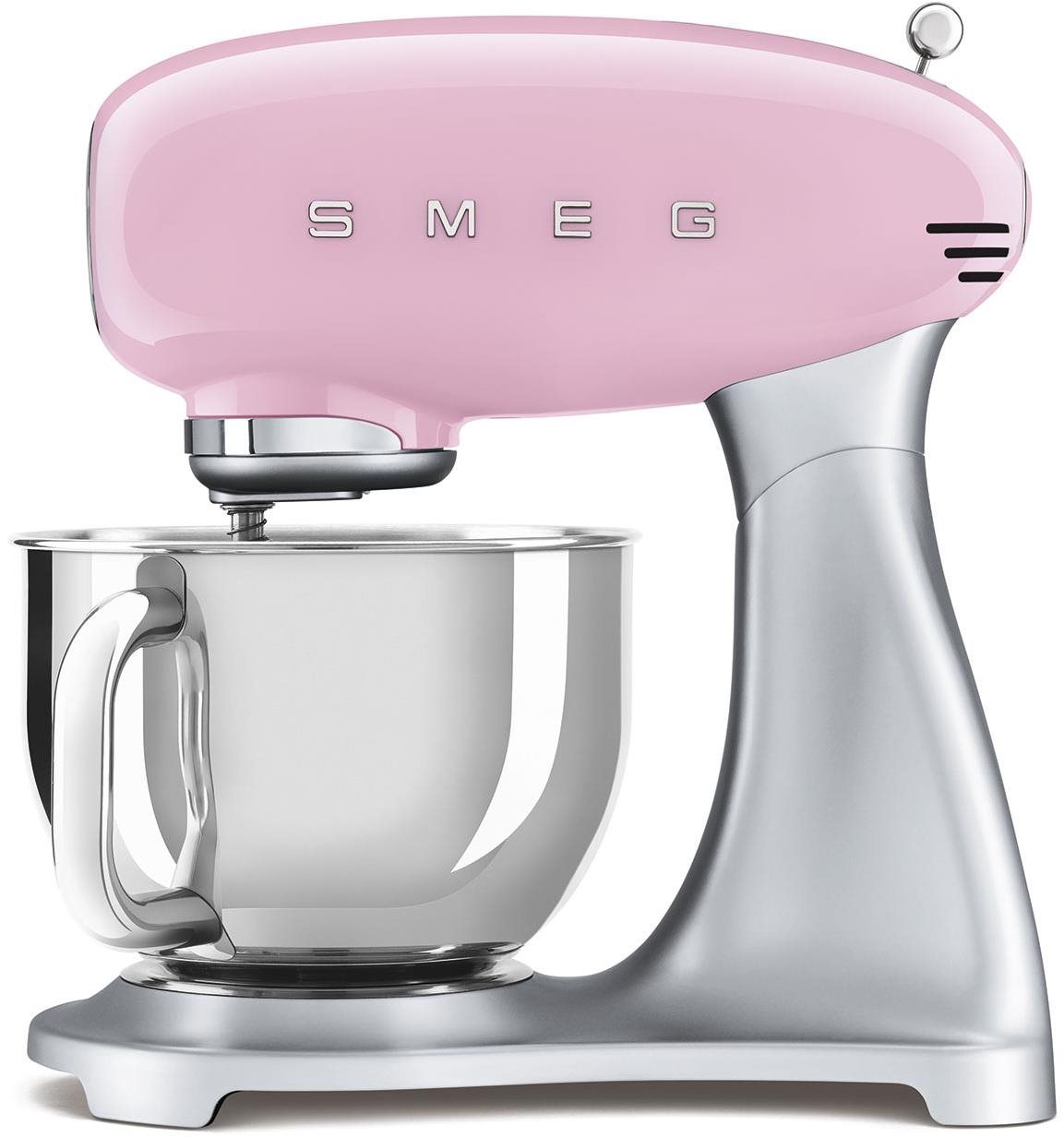 Küchenmaschine SMEG 50's Retro Style 4,8 Liter - Rosa mit Edelstahlsockel