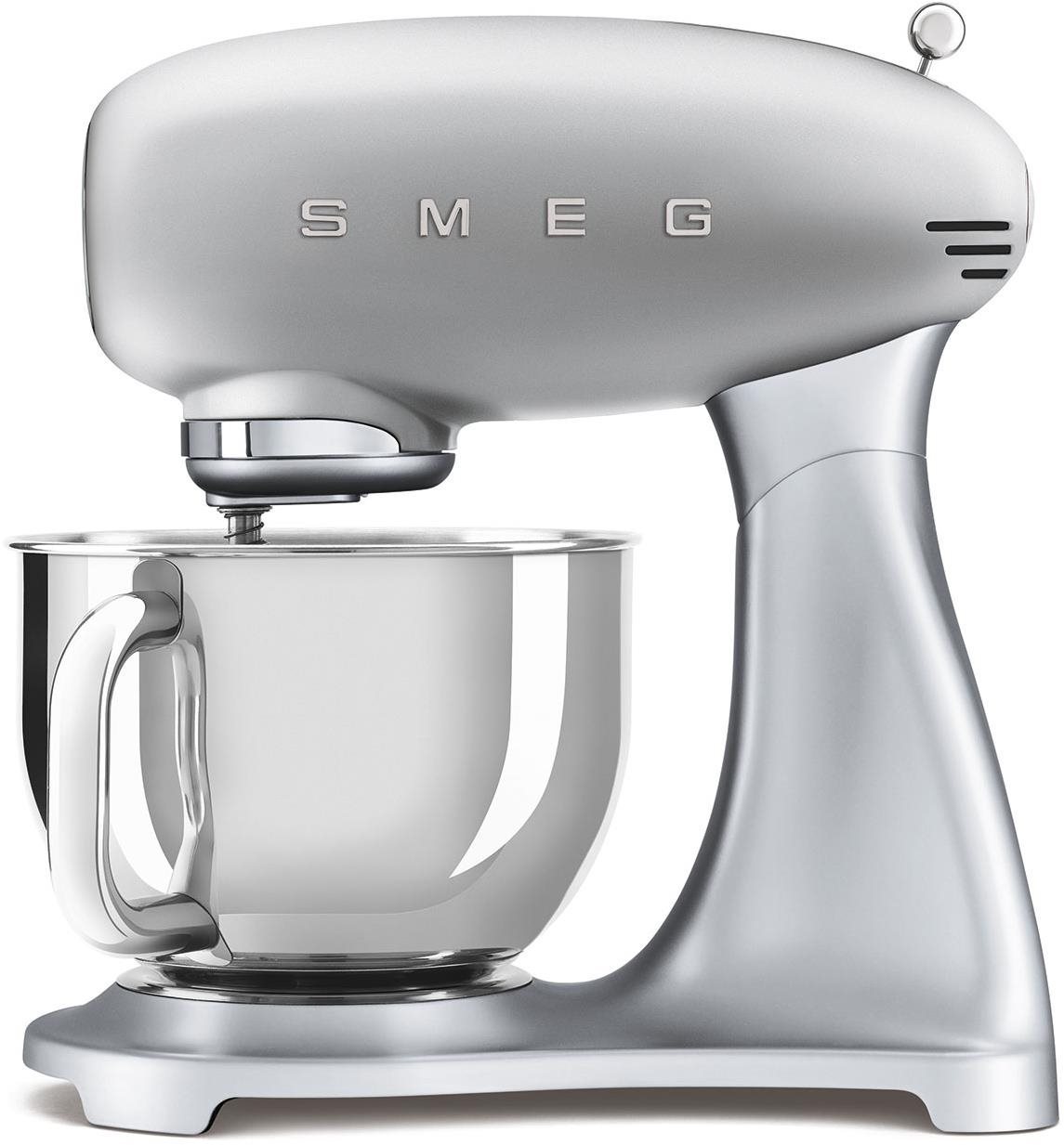Küchenmaschine SMEG 50's Retro Style 4,8 Liter - Silber mit Edelstahlsockel