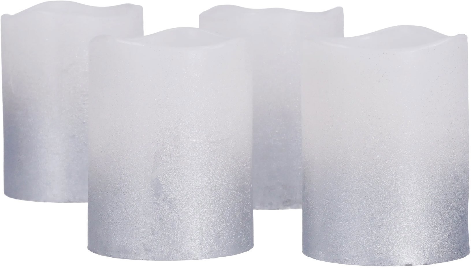 Solight LED-Kerzen-Set mit Timer, 4× Kerze, 6,5 cm, silber